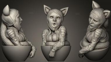 Chibi Catwoman stl model for CNC